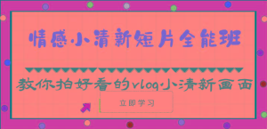 （1260503期）情感小清新短片全能班-教你拍好看的vlog小清新画面（30节课）-上古云网创