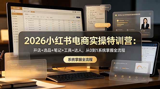 （18978期）2026小红书电商实操特训营：开店+选品+笔记+工具+达人，从0到1系统掌握全流程-上古云网创