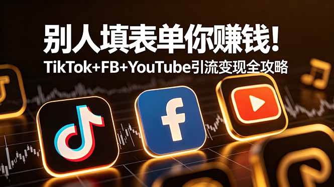 （19018期）别人填表单你赚钱！TikTok+FB+YouTube 引流变现全攻略【原创双语字幕】