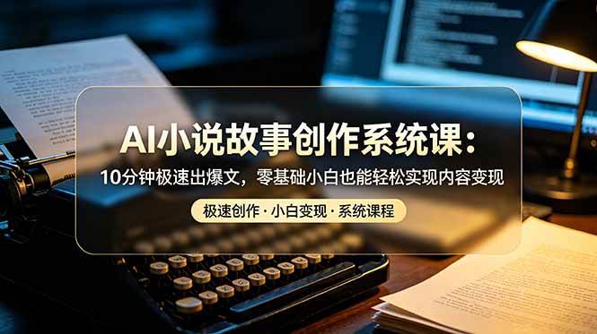 （19053期）AI小说故事创作系统课：10分钟极速出爆文，零基础小白也能轻松实现内容变现
