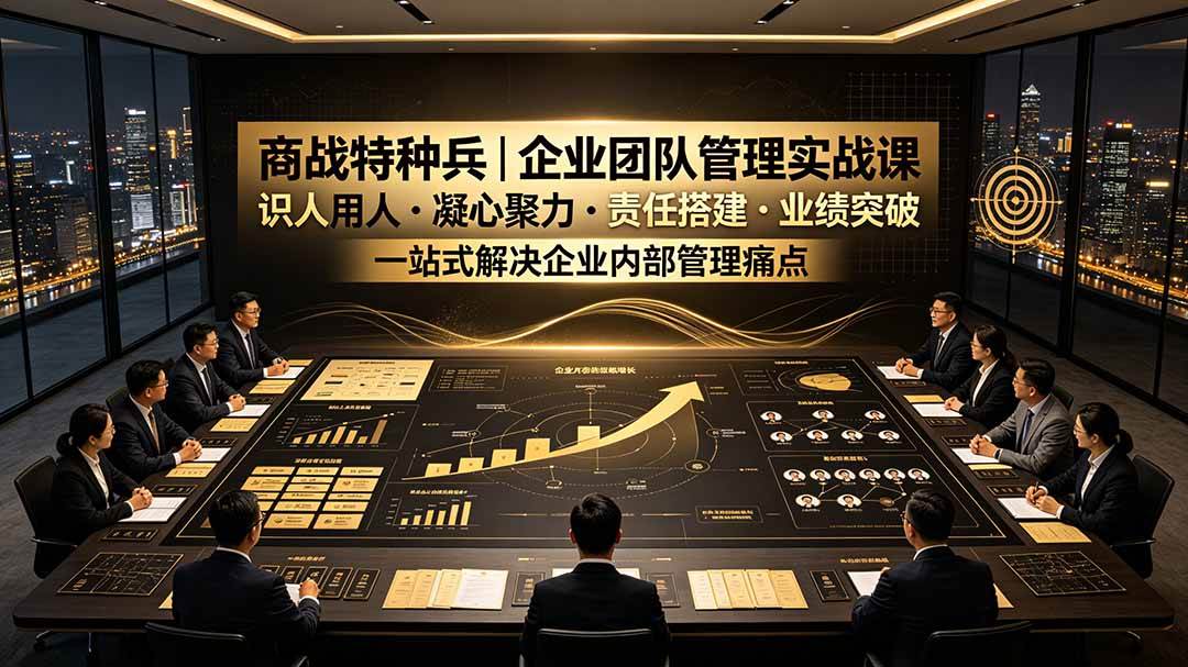 （19534期）商战特种兵｜企业团队管理实战课：识人用人｜凝心聚力｜责任搭建｜业绩突破，一站式解决企业内部管理痛点-上古云网创