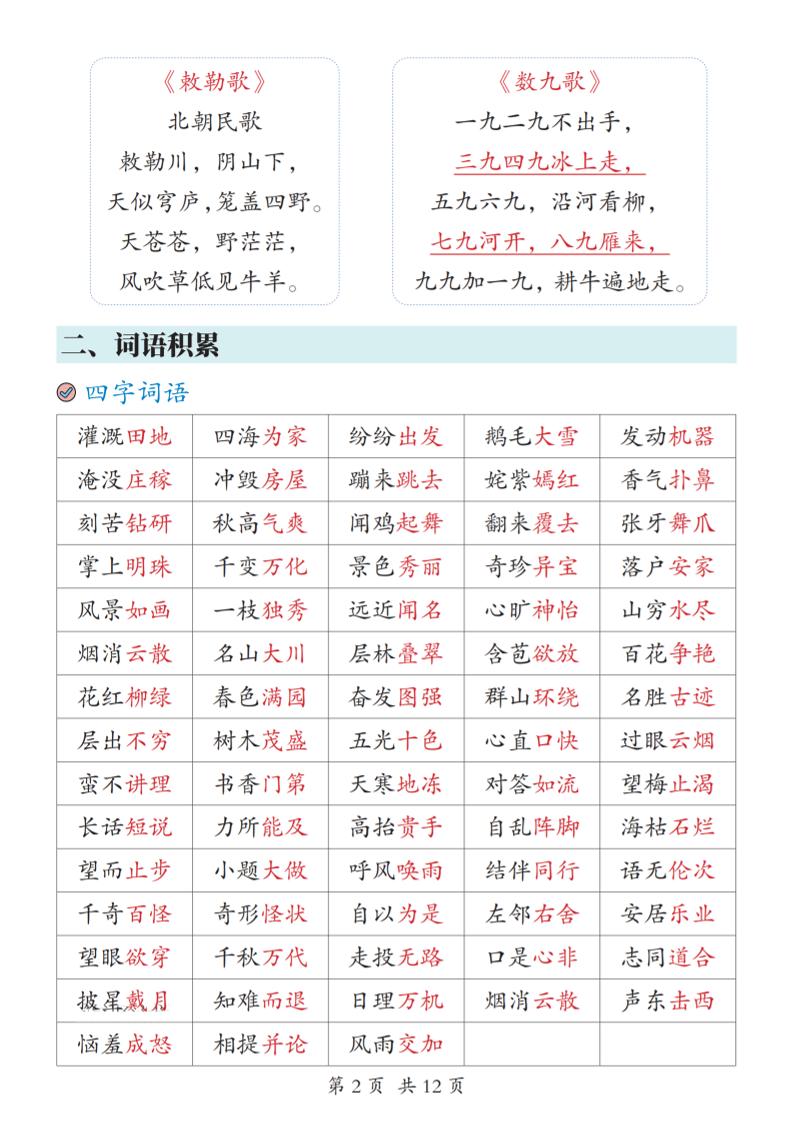 2025新二上语文期末复习考点汇总12页-上古云网创
