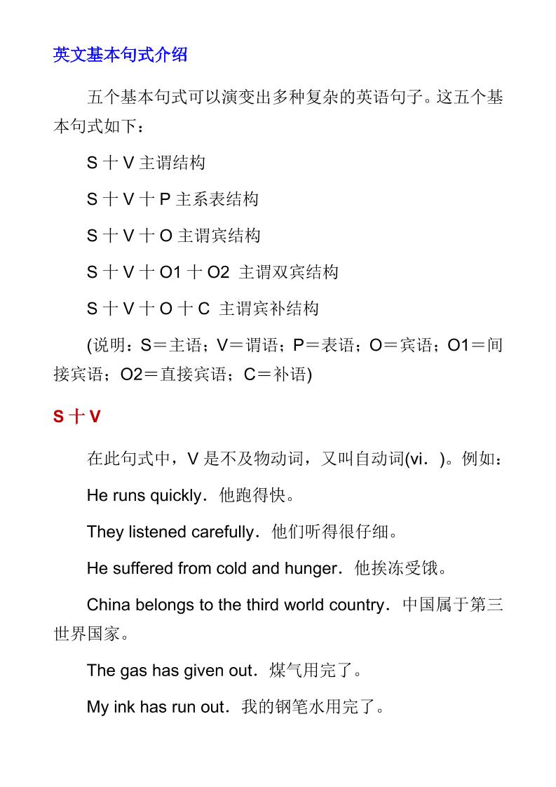 六年级下英语小学基本语法结构详解-上古云网创