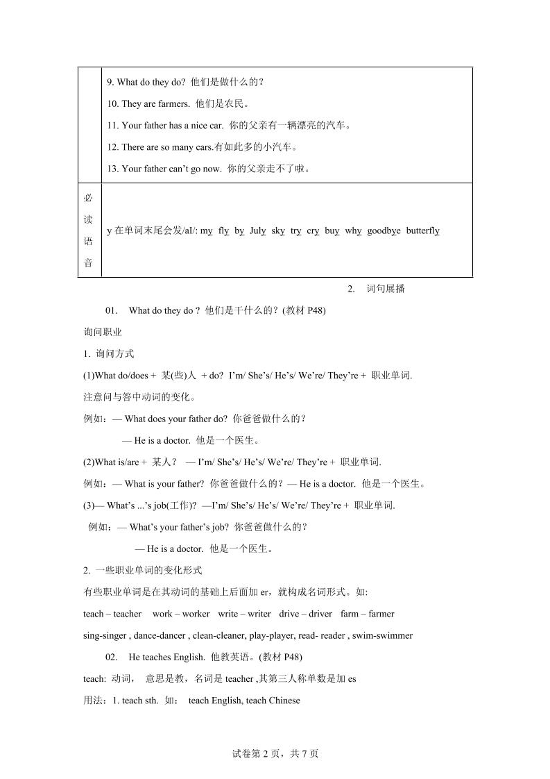 【单元热点难点】译林版（三起）英语五年级上册Unit5Whatdotheydo教材划重点-上古云网创