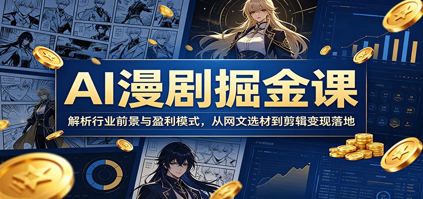 AI漫剧掘金课:解析行业前景与盈利模式,从网文选材到剪辑变现落地-上古云网创