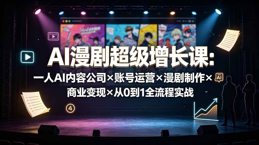 (19553期)AI漫剧超级增长课:一人AI内容公司×账号运营×漫剧制作×商业变现×从0到1全流程实战 (19553期)AI漫剧超级增长课:一人AI内容公司×账号运营×漫剧制作×商业变现×从0到1全流程实战