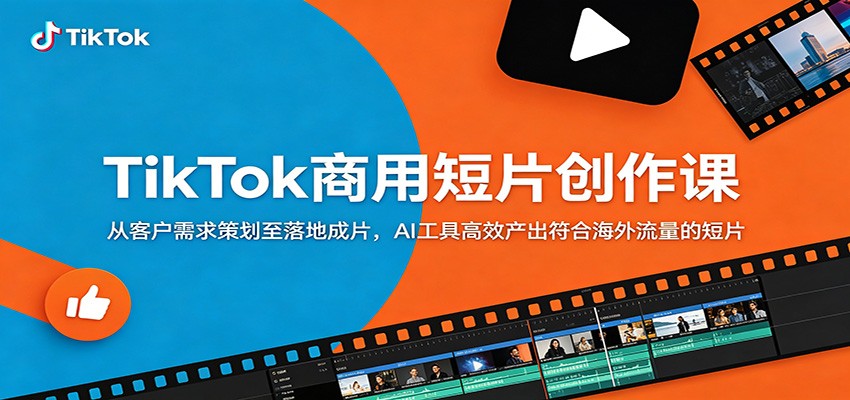 TikTok商用短片创作课:从客户需求策划至落地成片,AI工具高效产出符合海外流量的短片-上古云网创
