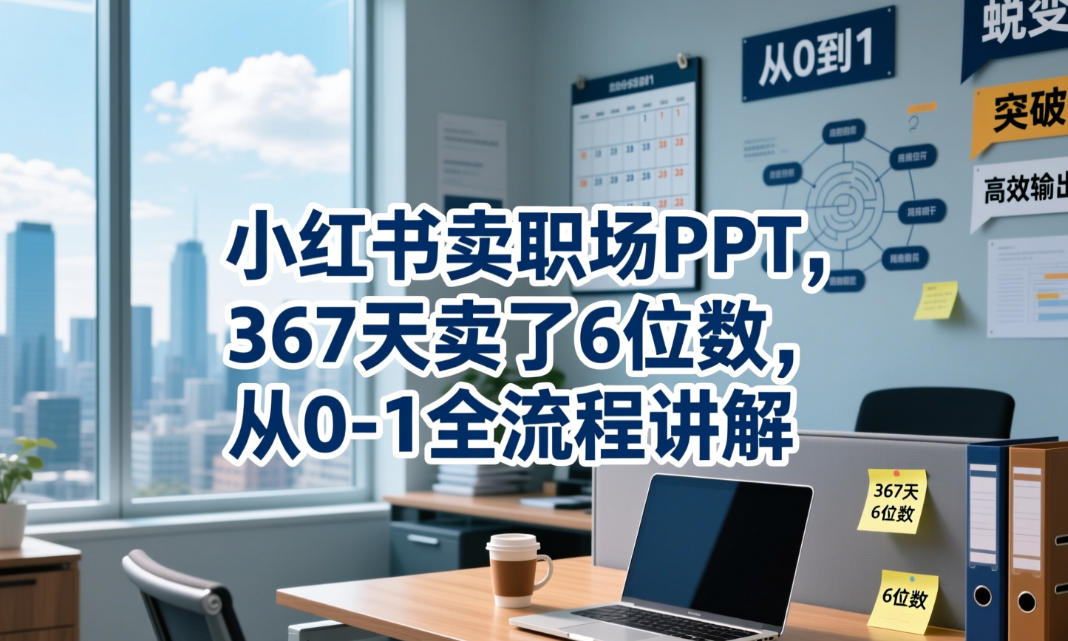小红书卖职场PPT,367天卖了6位数,从0-1全流程讲解-上古云网创