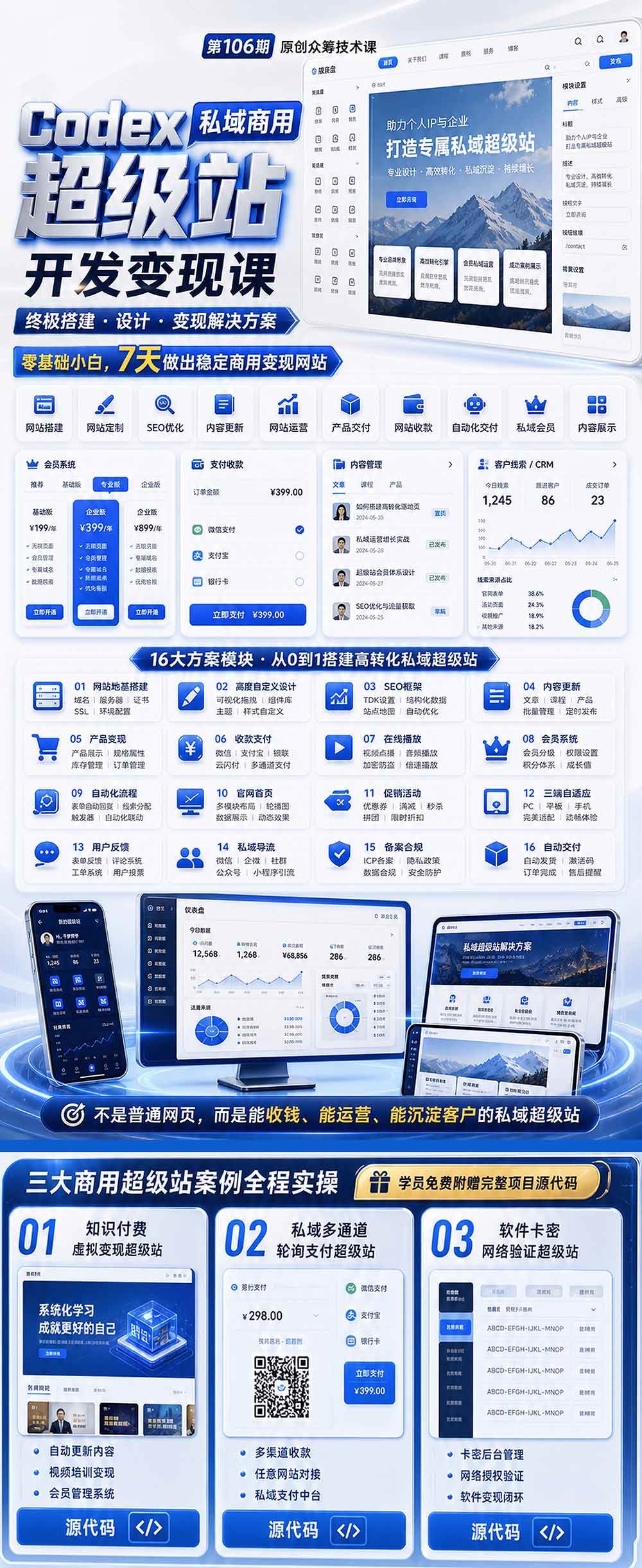 （19122期）Codex私域商用超级站Ai开发变现课106期-更新0630：不是普通网站，而是能收钱，能运营，能沉淀客户的私域超级站-上古云网创
