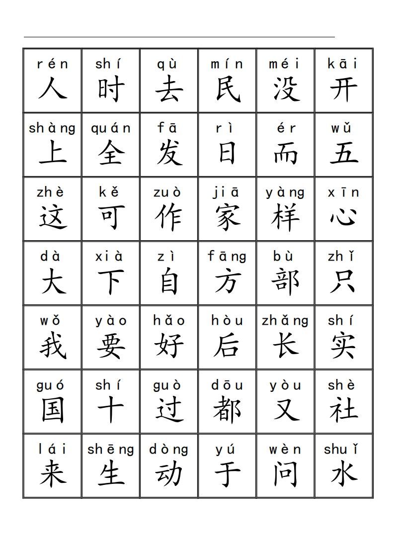 三千识字检测表（去水印）-上古云网创