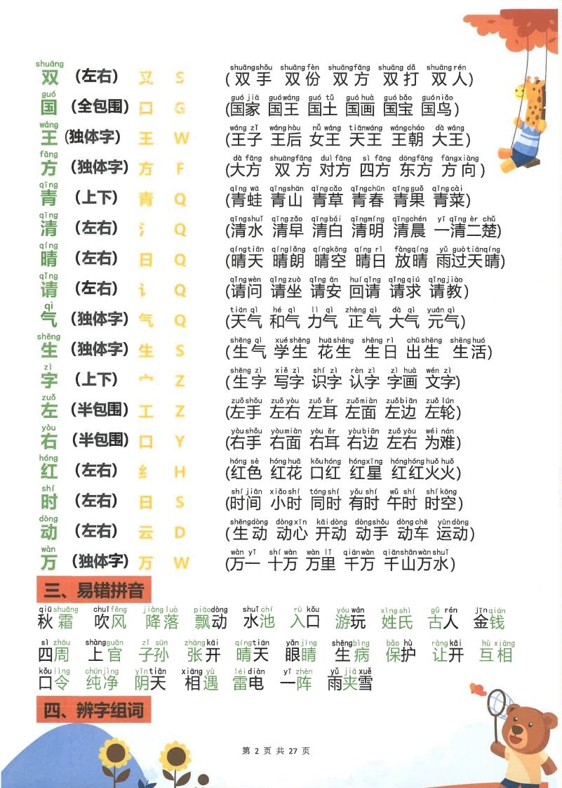 【2025新-重点知识梳理】一下语文-上古云网创