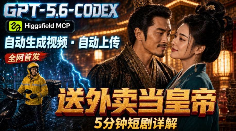 （19540期）GPT-5.6 Codex+Higgsfield MCP：一条指令生成5分钟短剧并自动上传YouTube（油管）-上古云网创