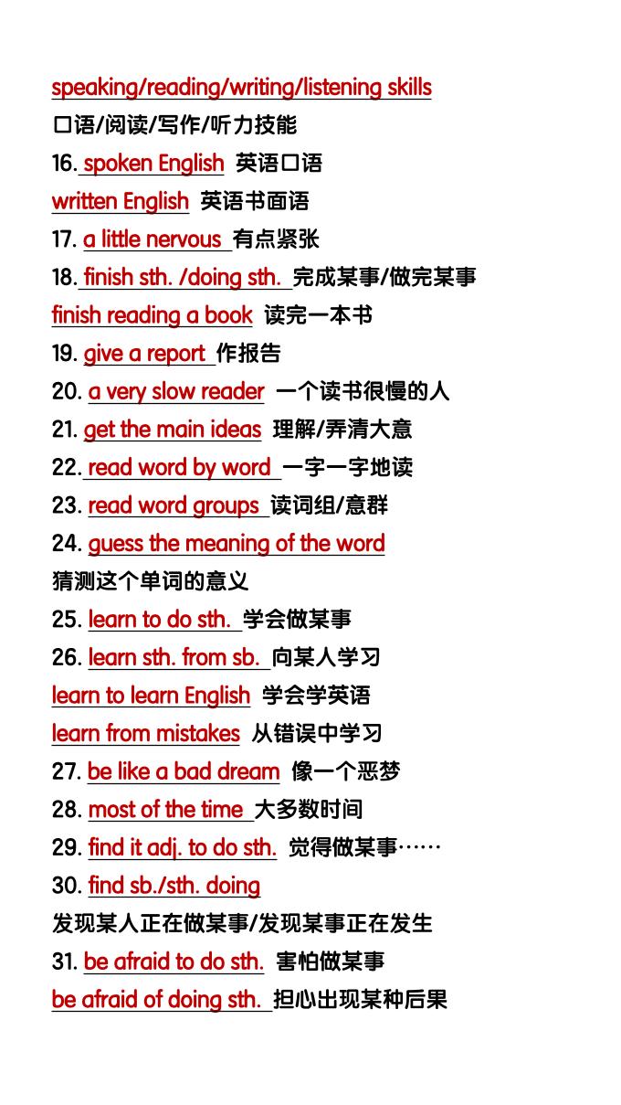 【2025秋新版】九上英语暑假预习必记：全册各单元重点短语-上古云网创