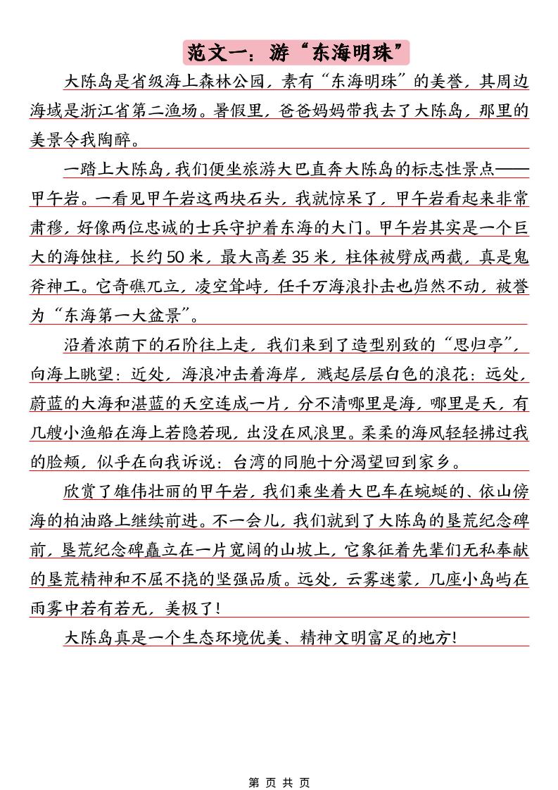 四年级下语文押题范文汇总-上古云网创