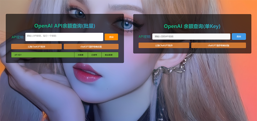 ChatGPT在线查询余额小工具源码-上古云网创