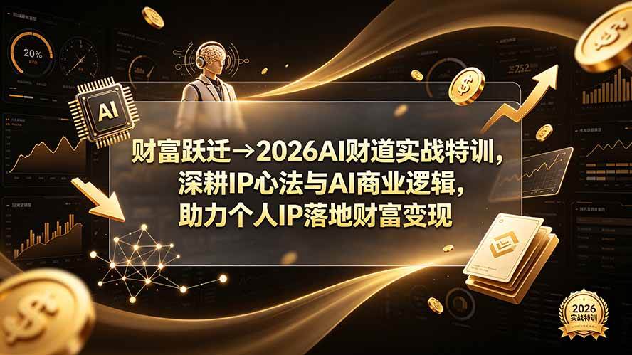 （19547期）财富跃迁→2026AI财道实战特训，深耕IP心法与AI商业逻辑，助力个人IP落地财富变现-上古云网创