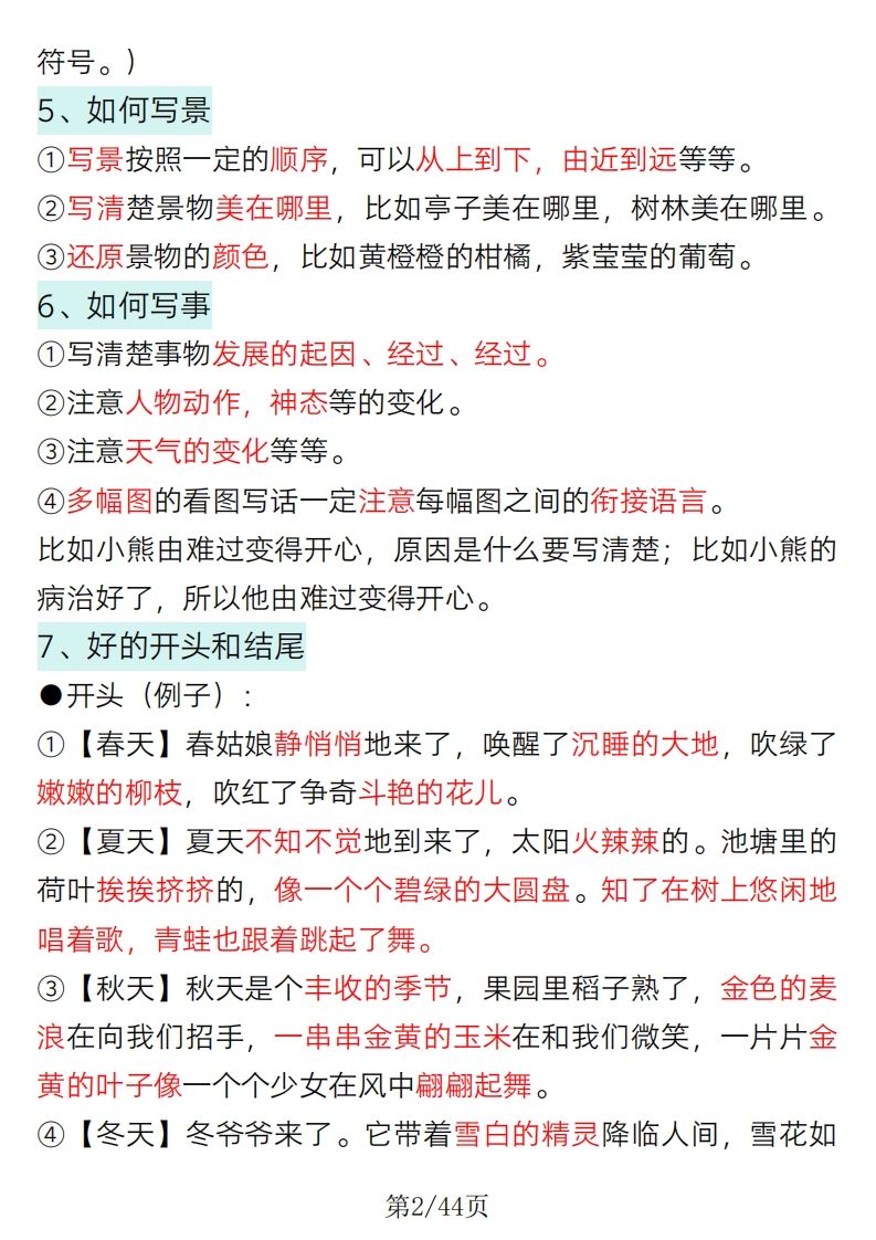 2025一年级语文下册看图写话要点总结+常考看图写话专项训练-上古云网创