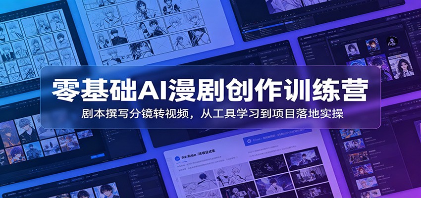 零基础AI漫剧创作训练营:剧本撰写分镜转视频,从工具学习到项目落地实操 零基础AI漫剧创作训练营:剧本撰写分镜转视频,从工具学习到项目落地实操
