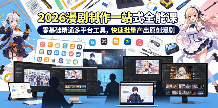 2026 AI漫剧制作一站式全能课,零基础精通多平台工具,快速批量产出原创漫剧-上古云网创