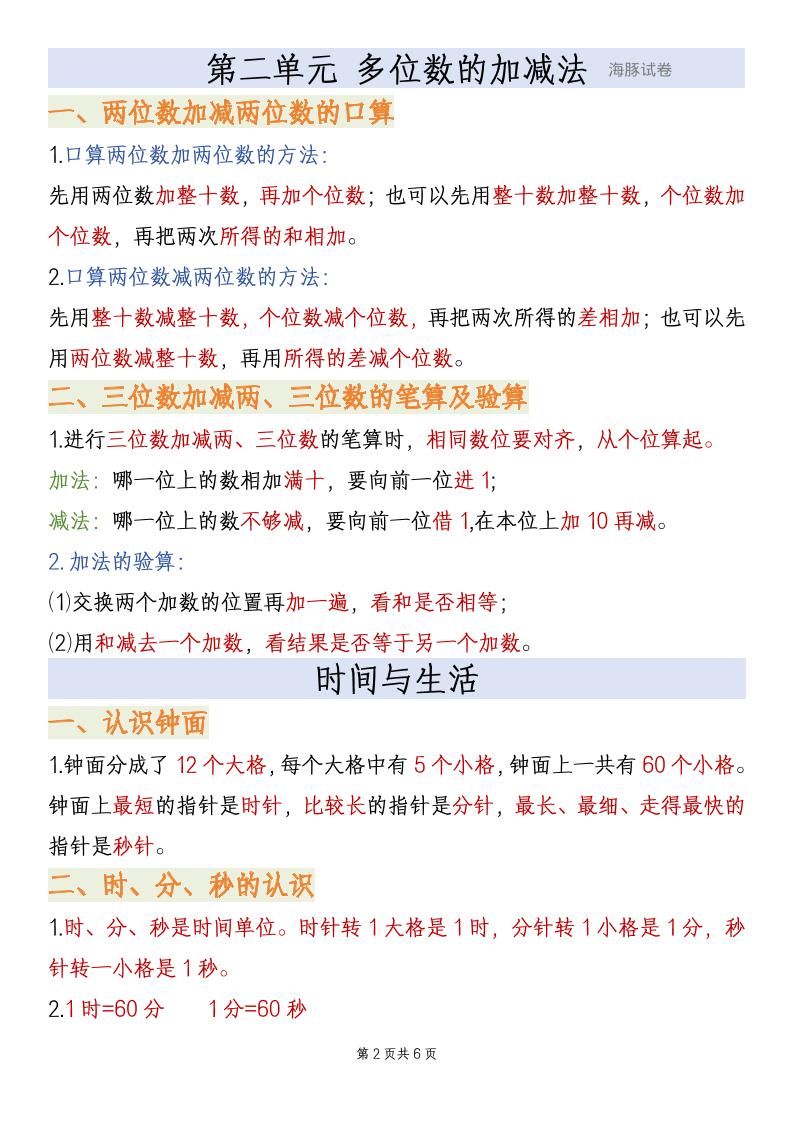 二年级下数学全册必备知识点汇总《青岛五四版》-上古云网创